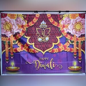Happy Diwali Backdrop Banner 7x5Ft. (Polyester)